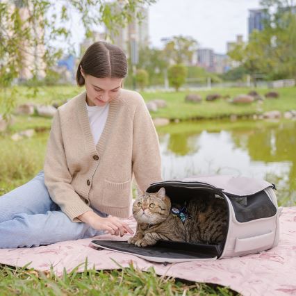 Fikago - Bolsa de transporte para perros y gatos TRUFFLE Creamy Cloud