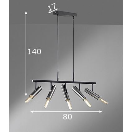 Fischer & Honsel 60369 - Lámpara colgante DEAN 5xE27/25W/230V