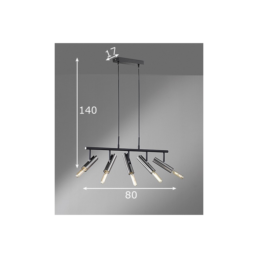 Fischer & Honsel 60369 - Lámpara colgante DEAN 5xE27/25W/230V