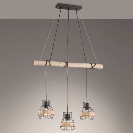 Fischer & Honsel 60798 - Lámpara colgante STRAW 3xE27/40W/230V