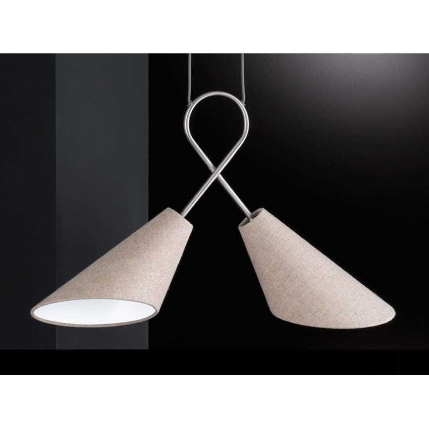 Fischer & Honsel 65170 - Lámpara suspendida con alambre SAGA 2xE27/12W/230V