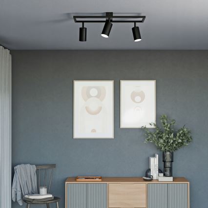 Foco 3xGU10/30W/230V negro