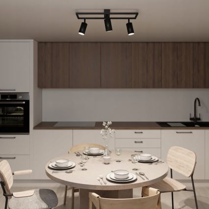 Foco 3xGU10/30W/230V negro