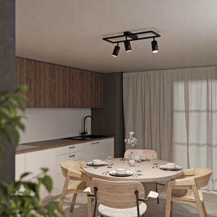 Foco 3xGU10/30W/230V negro