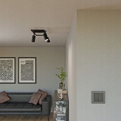 Foco 3xGU10/30W/230V negro