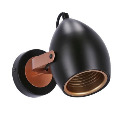 Foco ANICA 1xE14/40W/230V negro/cobre