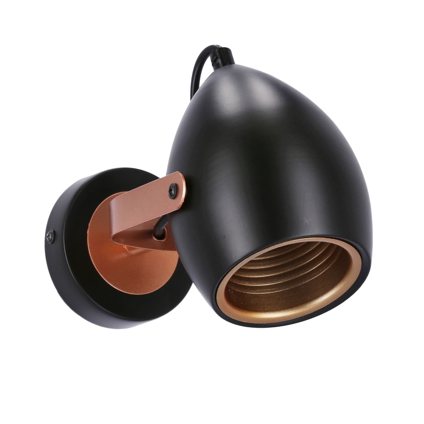 Foco ANICA 1xE14/40W/230V negro/cobre