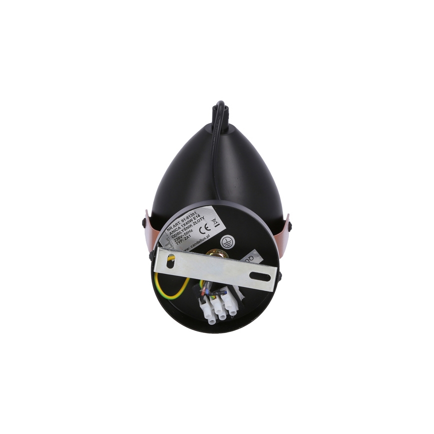 Foco ANICA 1xE14/40W/230V negro/cobre