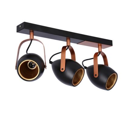 Foco ANICA 3xE14/40W/230V negro/cobre