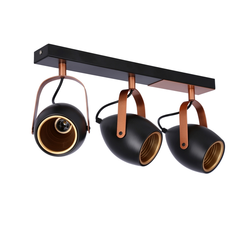 Foco ANICA 3xE14/40W/230V negro/cobre