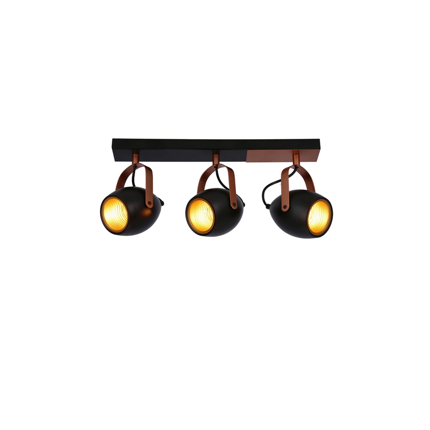 Foco ANICA 3xE14/40W/230V negro/cobre
