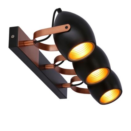 Foco ANICA 3xE14/40W/230V negro/cobre