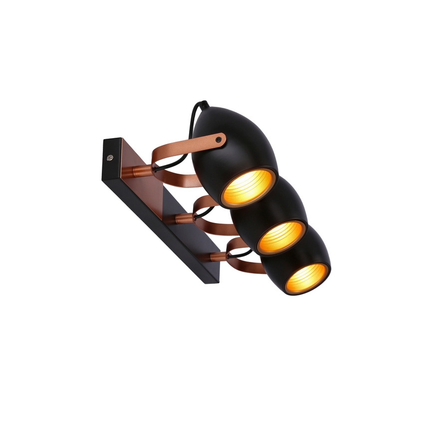 Foco ANICA 3xE14/40W/230V negro/cobre
