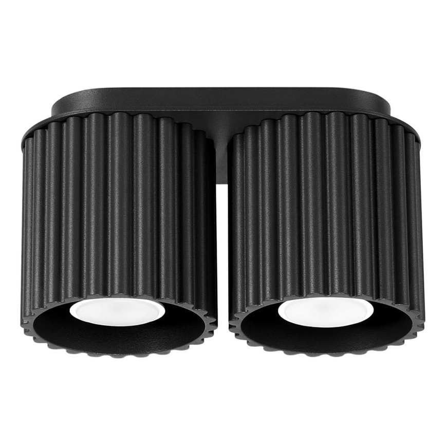 Foco AURA 2x GU10/10W/230V negro