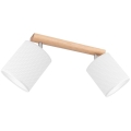 Foco BENITA 2xE27/25W/230V blanco/roble