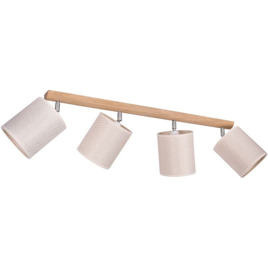 Foco BENITA 4xE27/25W/230V color crema/roble