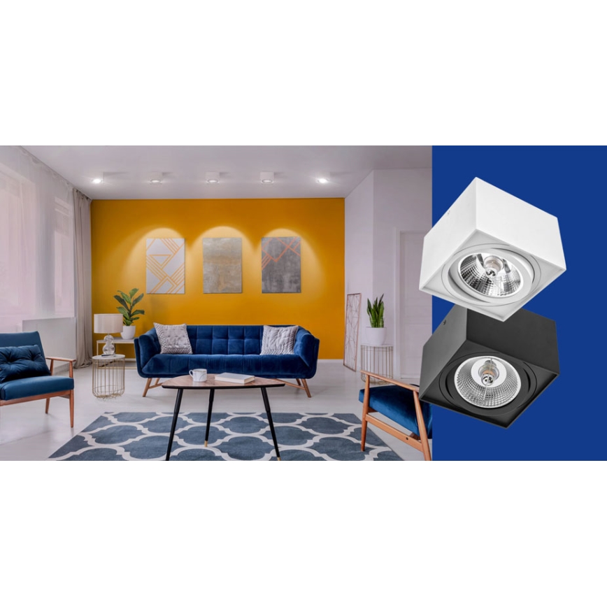 Foco CHLOE AR111 1xGU10/50W/230V cuadrado blanco