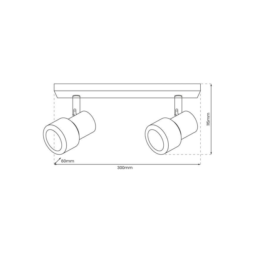 Foco CINO 2xGU10/8W/230V blanco+