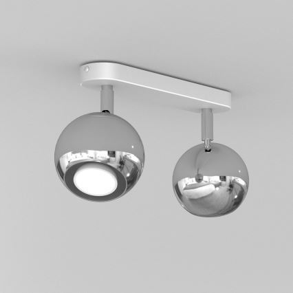 Foco COMET 2xGU10/8W/230V blanco/cromo brillante