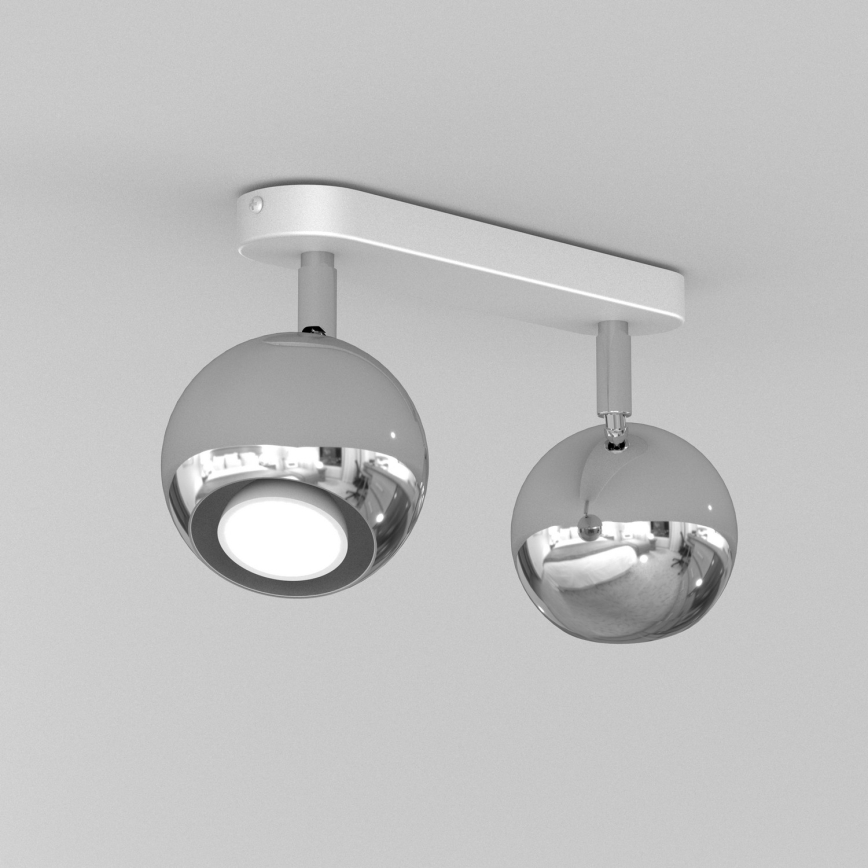 Foco COMET 2xGU10/8W/230V blanco/cromo brillante