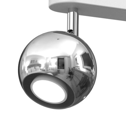 Foco COMET 2xGU10/8W/230V blanco/cromo brillante