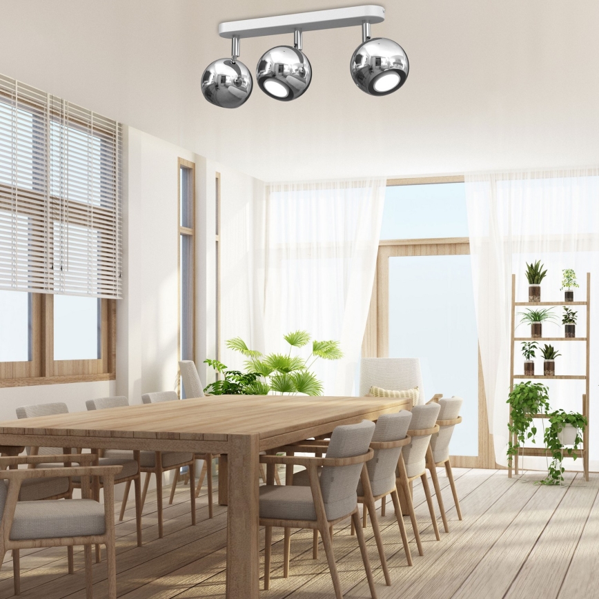 Foco COMET 3xGU10/8W/230V blanco/cromo brillante