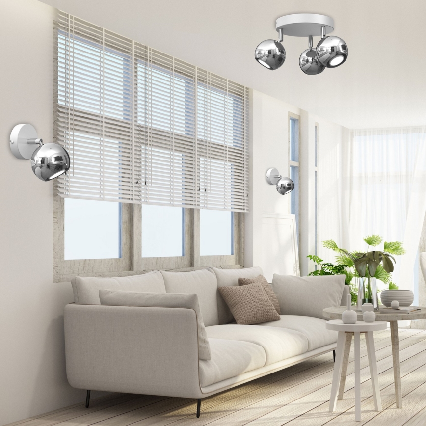 Foco COMET 3xGU10/8W/230V blanco/cromo brillante