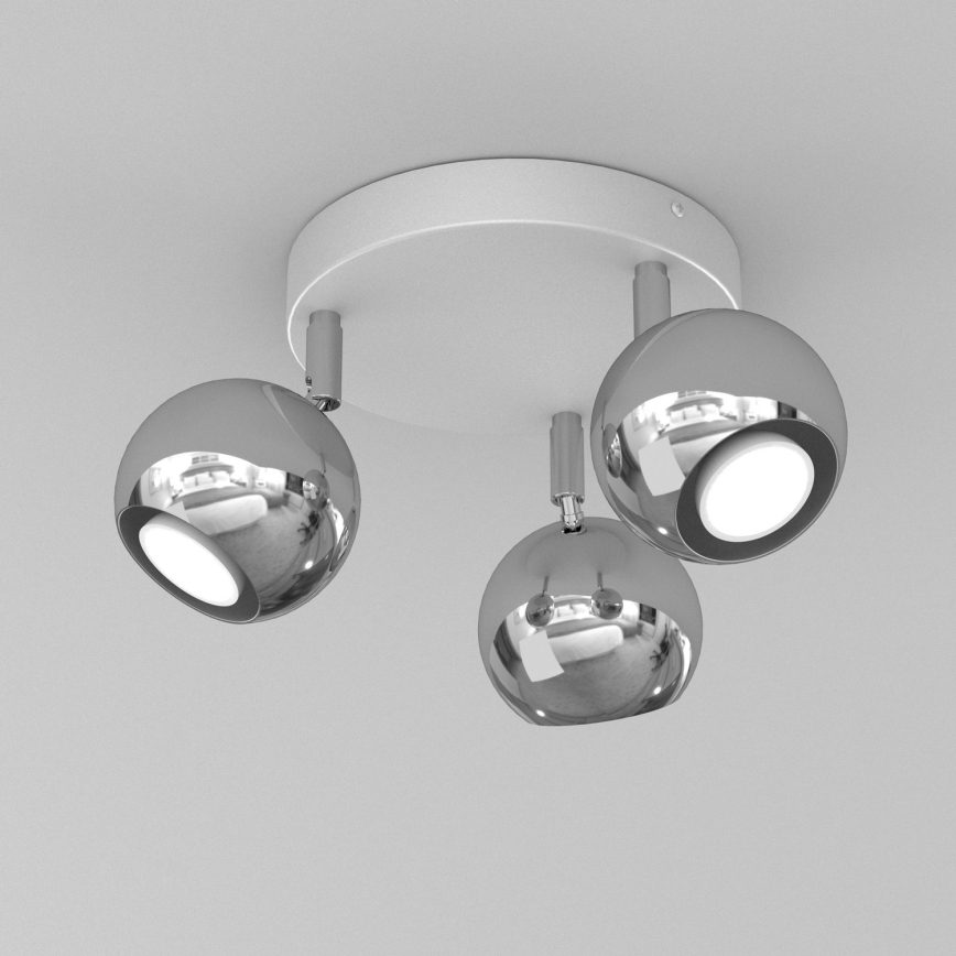 Foco COMET 3xGU10/8W/230V blanco/cromo brillante