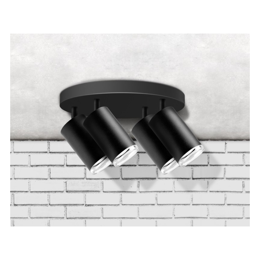 Foco de baño TURYN 4xGU10/10W/230V IP44 negro