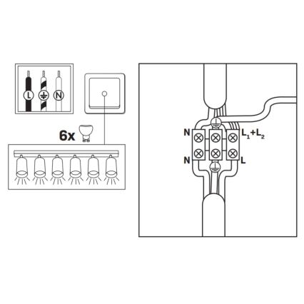Foco de baño TURYN 6xGU10/10W/230V IP44 blanco