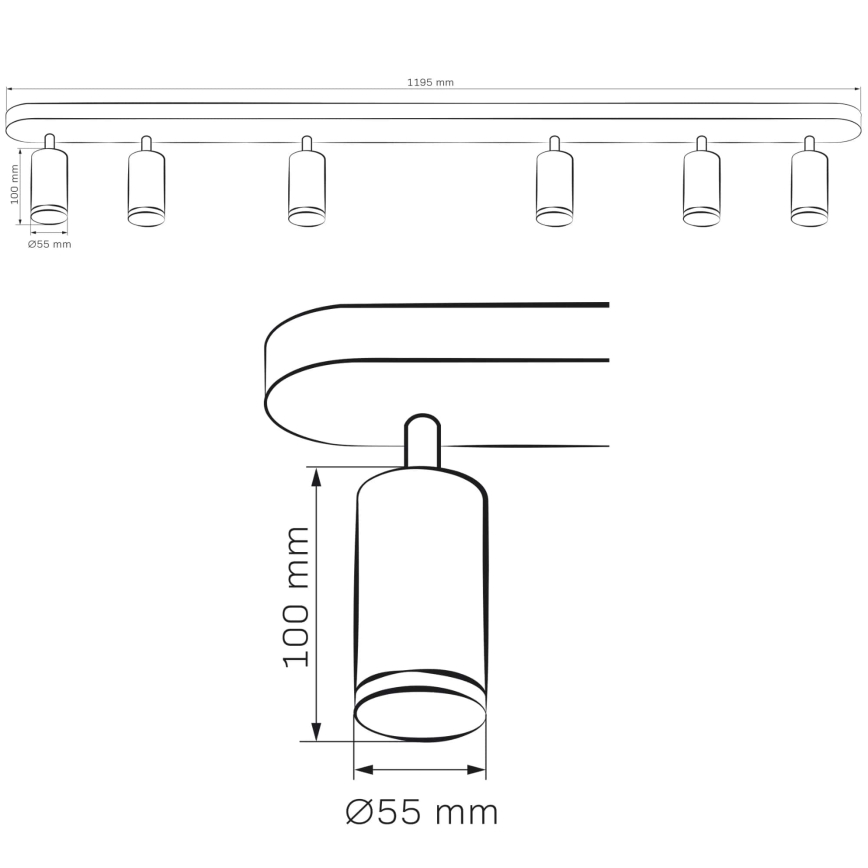 Foco de baño TURYN 6xGU10/10W/230V IP44 negro