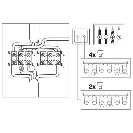 Foco de baño TURYN 6xGU10/10W/230V IP44 negro