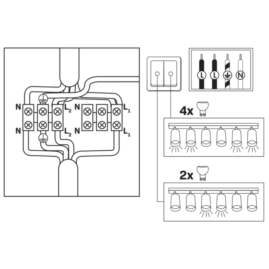 Foco de baño TURYN 6xGU10/10W/230V IP44 negro