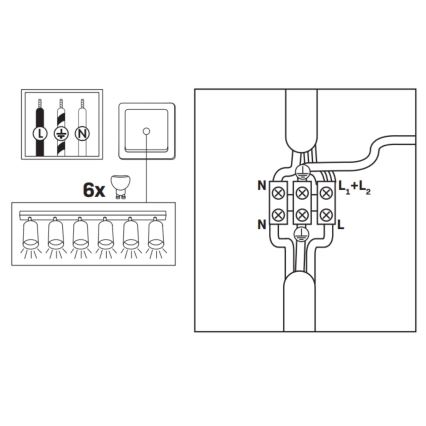 Foco de baño TURYN 6xGU10/10W/230V IP44 negro