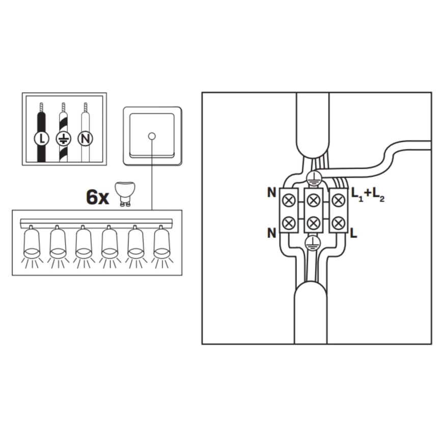 Foco de baño TURYN 6xGU10/10W/230V IP44 negro