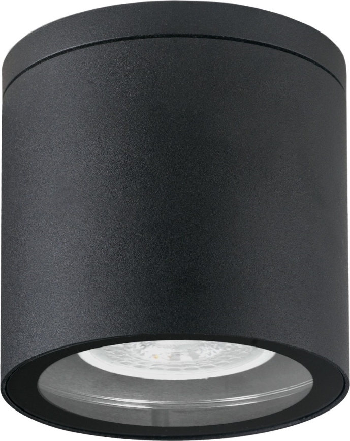 Foco de exterior 1xGU10/35W/230V IP54 redondeado negro