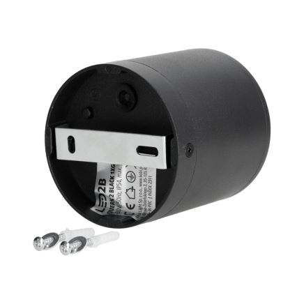 Foco de exterior 1xGU10/35W/230V IP54 redondeado negro