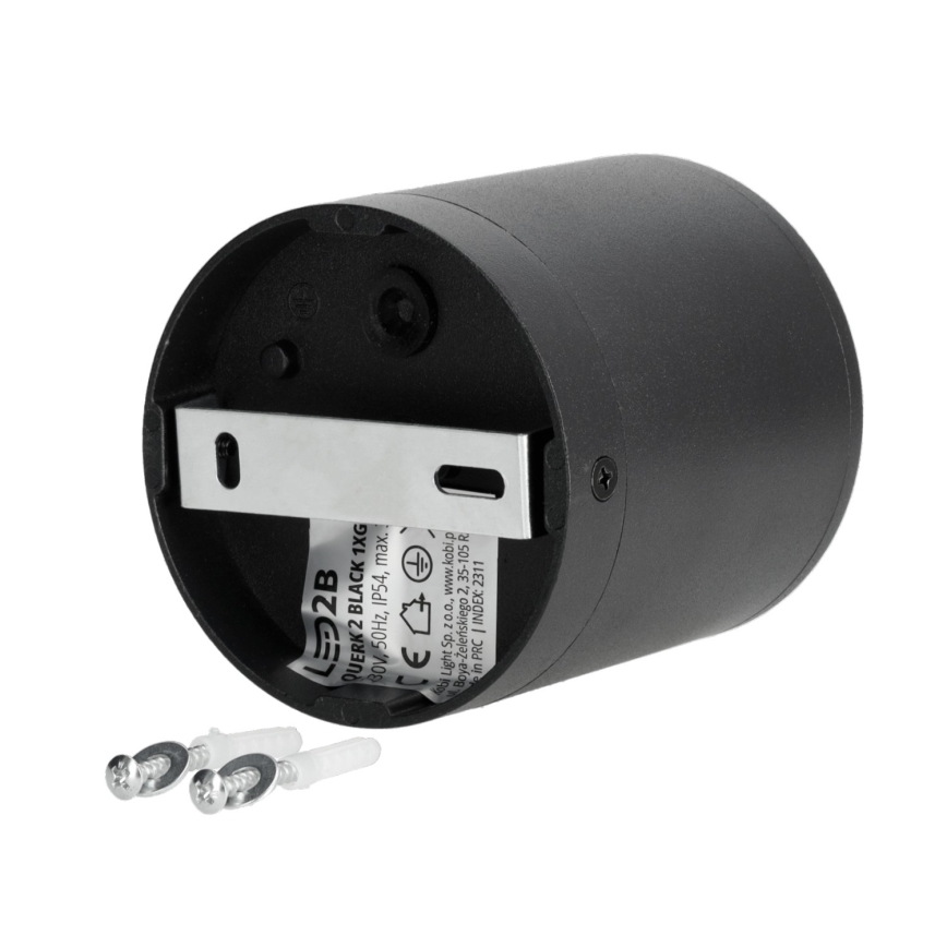 Foco de exterior 1xGU10/35W/230V IP54 redondeado negro