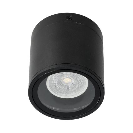 Foco de exterior 1xGU10/35W/230V IP54 redondeado negro