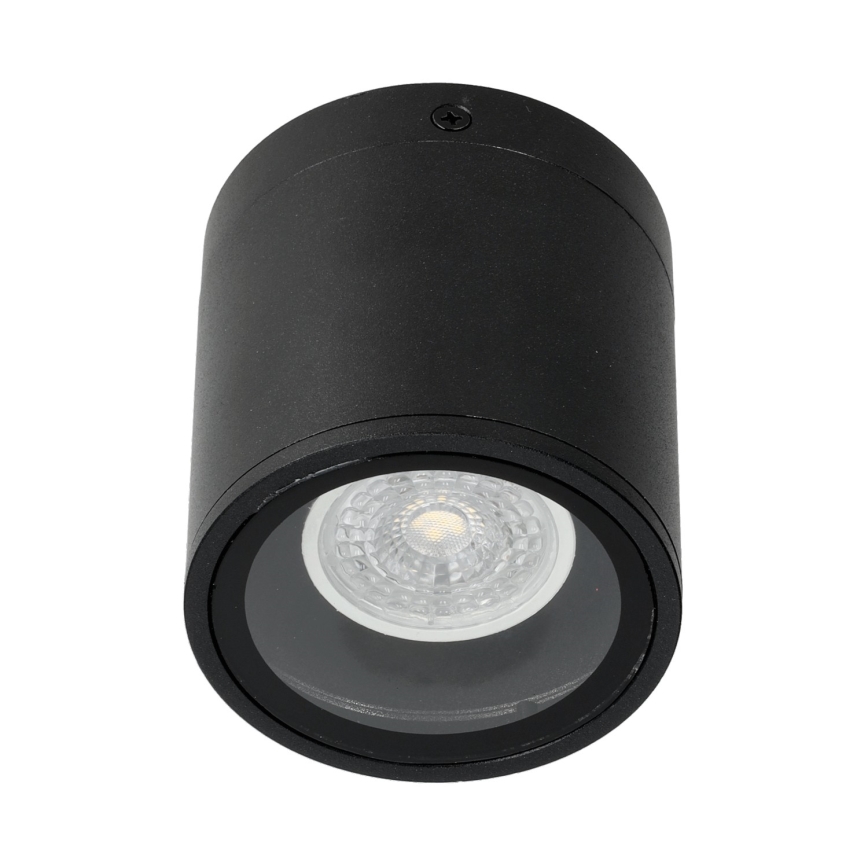 Foco de exterior 1xGU10/35W/230V IP54 redondeado negro