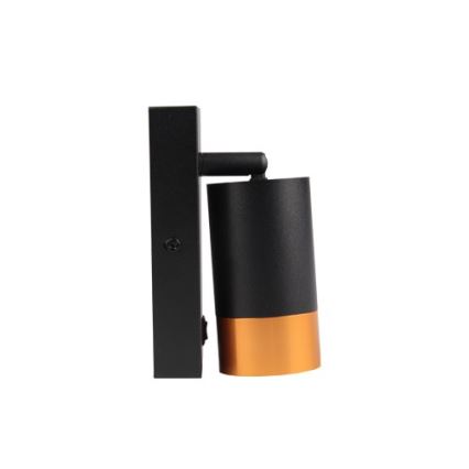 Foco de pared 1xGU10/35W/230V negro/dorado