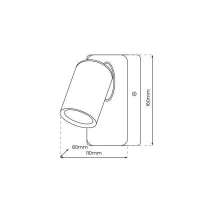 Foco de pared ANDY 1xGU10/8W/230V negro/dorado