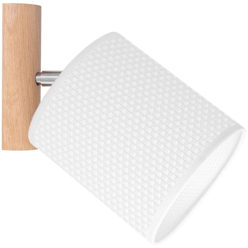 Foco de pared BENITA 1xE27/25W/230V blanco/roble