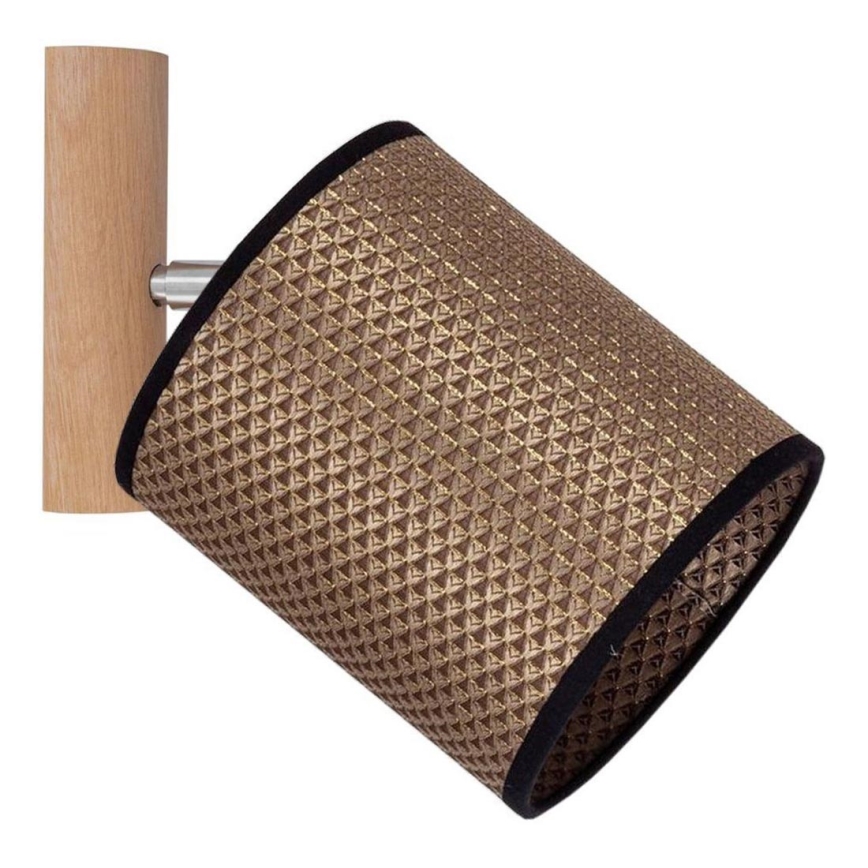 Foco de pared BENITA 1xE27/25W/230V marrón/roble