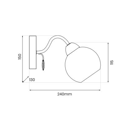 Foco de pared CONNOR 1xE27/15W/230V cromo brillante/gris