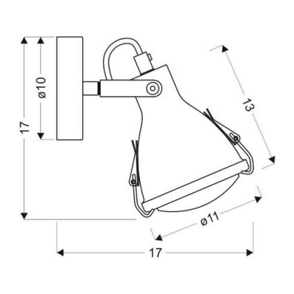 Foco de pared CRODO 1xE14/40W/230V