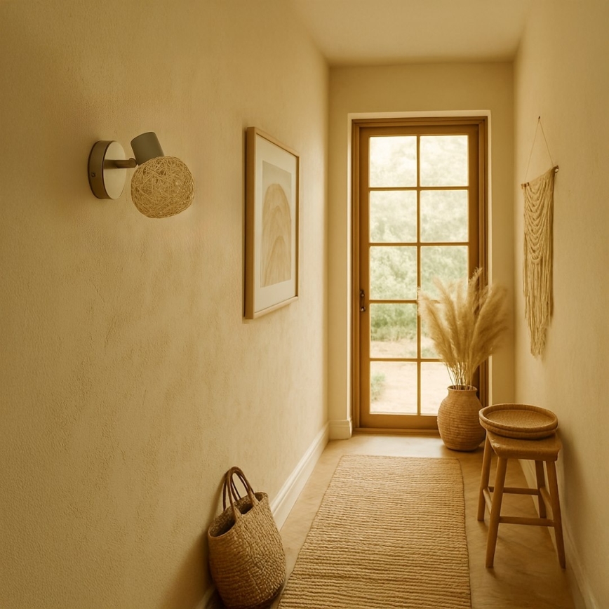 Foco de pared DEX 1xE14/10W/230V beige/crema