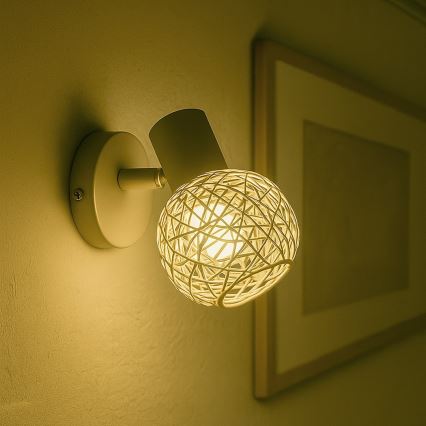 Foco de pared DEX 1xE14/10W/230V beige/crema