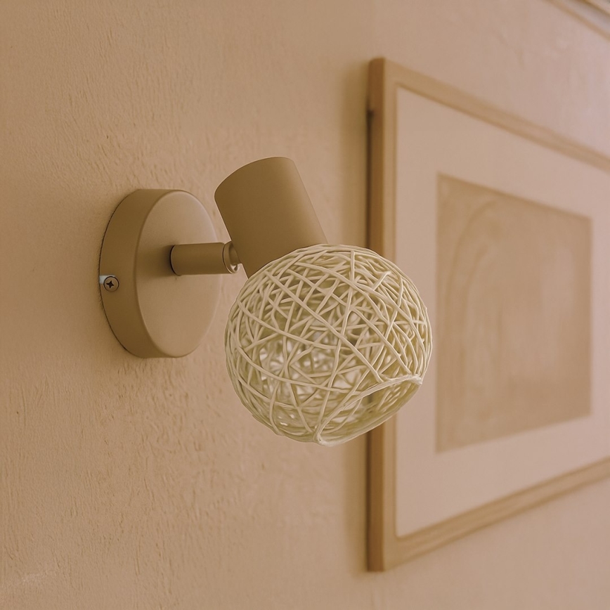 Foco de pared DEX 1xE14/10W/230V beige/crema
