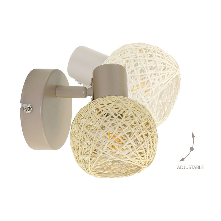 Foco de pared DEX 1xE14/10W/230V beige/crema